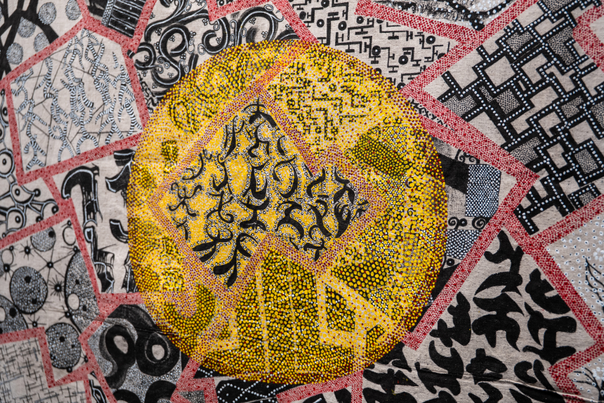 Detail of an artwork.